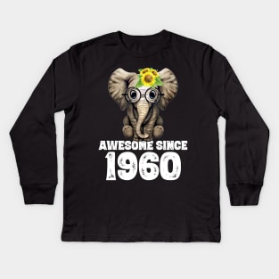 Awesome since 1960 60 Years Old Bday Gift 60th Birthday Kids Long Sleeve T-Shirt